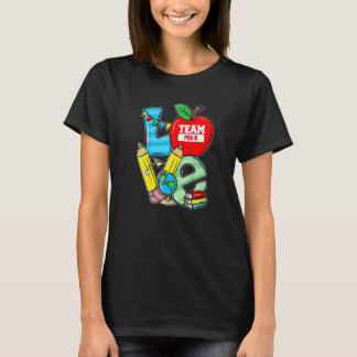 Camiseta Primeiro Dia De Aula Equipe De Amor De Maçã Pré K