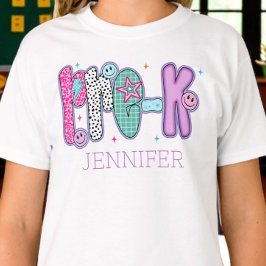 Camiseta Primeiro Dia de Aula Pré-K Coquete Fofa Personaliz
