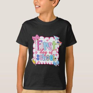 Camiseta Primeiro Dia De Aula Preppy Coquette Laço Ck De Vo