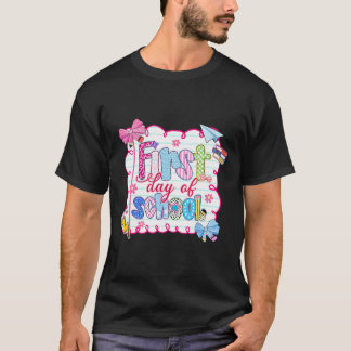 Camiseta Primeiro Dia De Aula Preppy Coquette Laço Ck De Vo