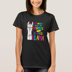 Camiseta Primeiro Dia De Aula Professor Sem Problema Llama