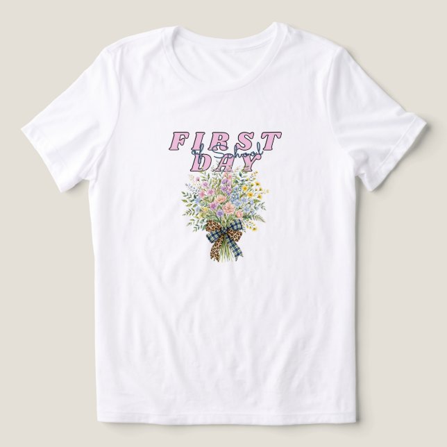 Camiseta Primeiro Dia de Aula Professoras Volta às Aulas (Design frontal)