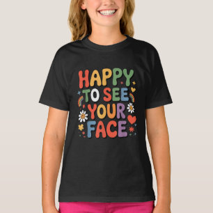 Camiseta Primeiro Dia de Aula - Rostos Felizes de Volta às 