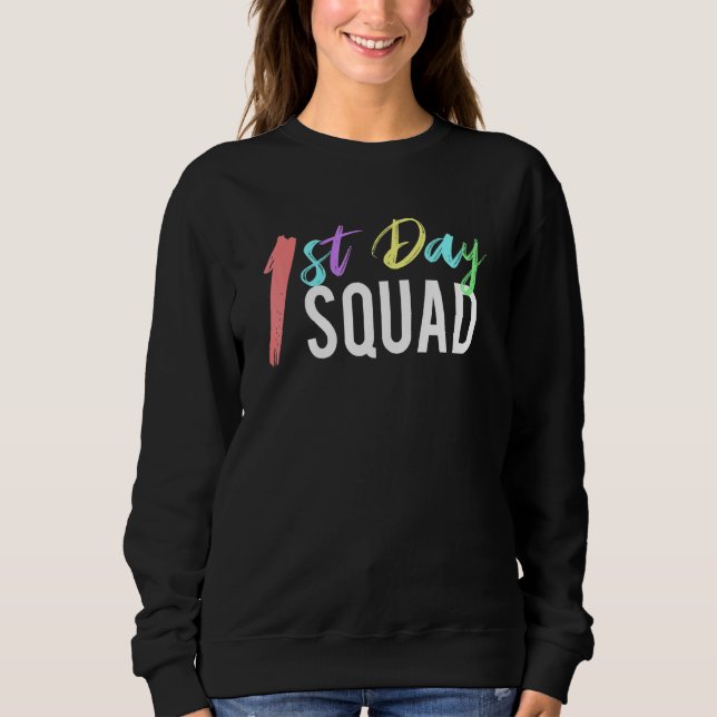 Camiseta Primeiro Dia De Design De Esquadrão Para Professor (Frente)