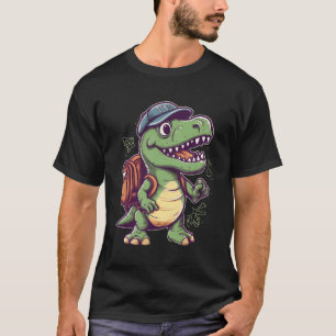 Camiseta Primeiro Dia De Envolvimento Da Escola Dino Trex