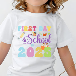 Camiseta Primeiro dia de escola em 2025 de volta à escola