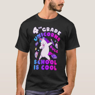 Camiseta Primeiro dia de escola, Garota 4º ano, Unicórnio,