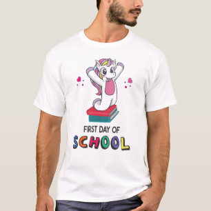 Camiseta Primeiro dia de escola Unicórnio