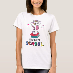 Camiseta Primeiro dia de escola Unicórnio