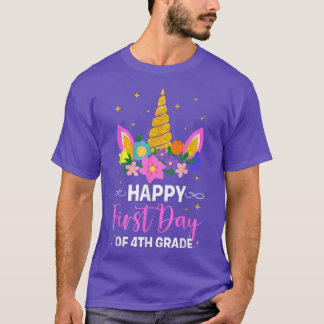Camiseta Primeiro dia de garotinho escolar do Unicórnio do 