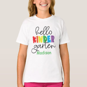 Camiseta Primeiro dia de jardim de infância, de volta à esc