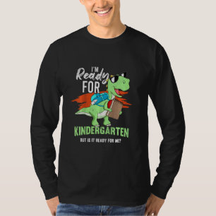 Camiseta Primeiro Dia De Jardim De Infância Menino Dinossau