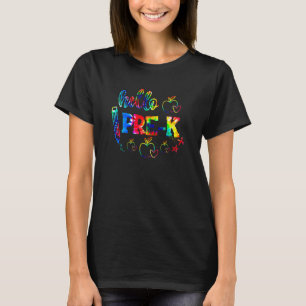 Camiseta Primeiro Dia De Laço Dye Olá Pré K Professor Co