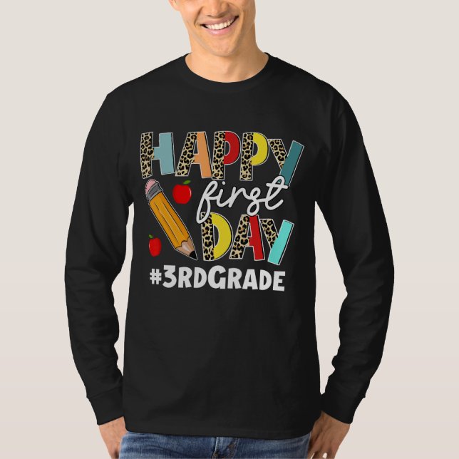 Camiseta Primeiro Dia De Leopardo Da 3ª Série De Volta À Es (Frente)