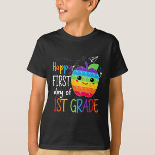 Camiseta Primeiro dia de Meninas de Professores do Grau 1ru
