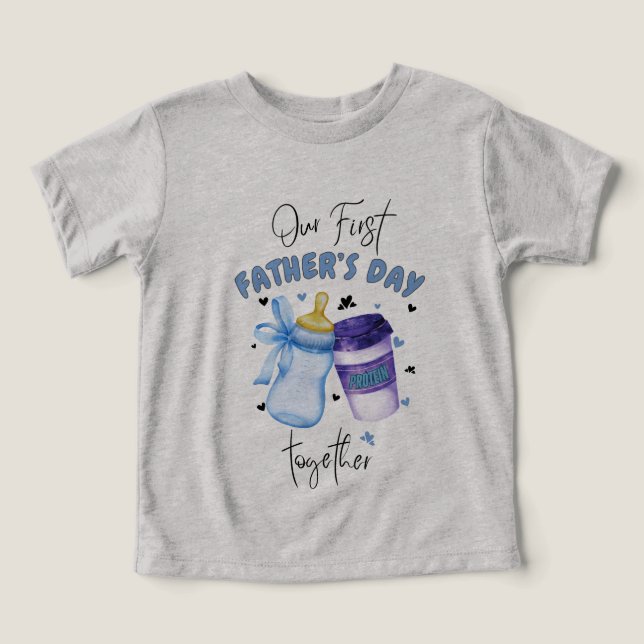 Camiseta Primeiro Dia de os pais Junto com o equipamento de (Design frontal)