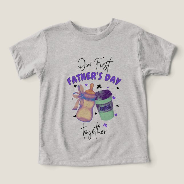 Camiseta Primeiro Dia de os pais Junto com o equipamento/Ro (Design frontal)