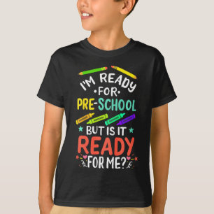 Camiseta Primeiro Dia De Pré-Escola Pré-K Da Criança