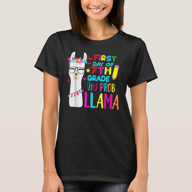 Camiseta Primeiro Dia De Professor Do 7º Ano Sem Problema L (Frente)