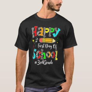 Camiseta Primeiro Dia De Professores Da 3ª Série Boho Leopa