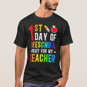 Camiseta Primeiro Dia De Rezar Para O Meu Professor De Volt