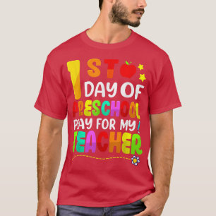 Camiseta Primeiro Dia De Rezar Para O Meu Professor De Volt