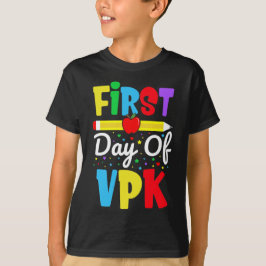 Camiseta Primeiro Dia de VPK Pré-Escola Arco-Íris Crianças