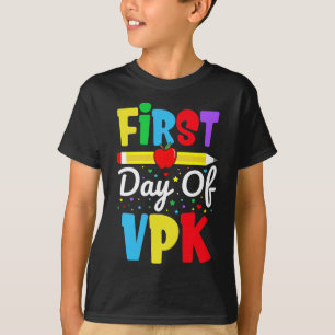 Camiseta Primeiro Dia de VPK Pré-Escola Arco-Íris Crianças