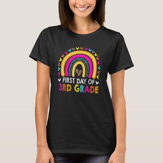 Camiseta Primeiro Dia do 3º Ano de Volta à Escola Leopardo  (Frente)