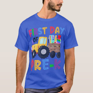 Camiseta Primeiro Dia Do Caminhão De Escola Engraçado Pré-K