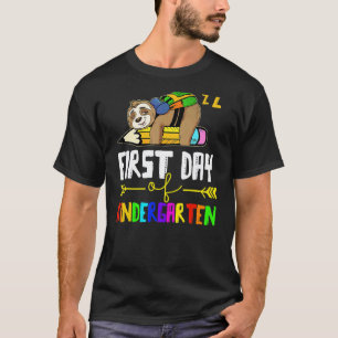 Camiseta Primeiro Dia Do Jardim De Infância Preguiça Lápis