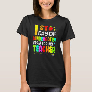 Camiseta Primeiro Dia Do Jardim De Infância Reze Para O Meu