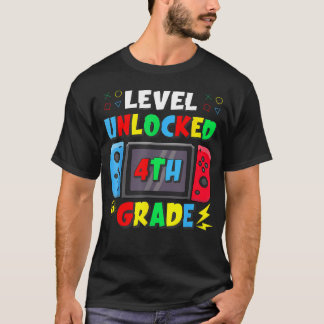Camiseta Primeiro Dia Do Nível Da 4ª Série Desbloqueado Jog