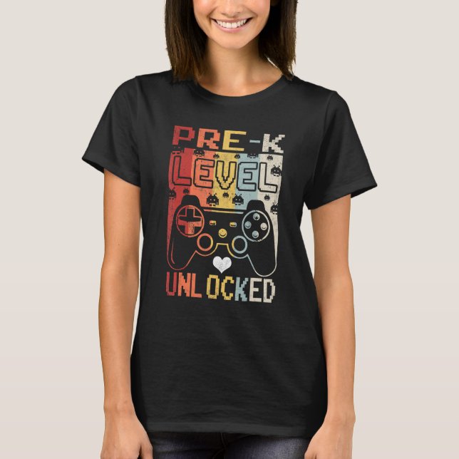 Camiseta Primeiro Dia do Nível Pré K Desbloqueado De Volta  (Frente)