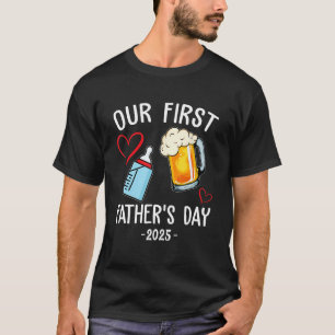 Camiseta Primeiro Dia do Pai Beer Baby Bottle Pai 2025 Da