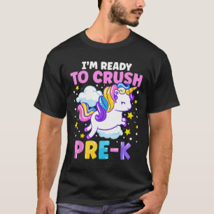Camiseta Primeiro Dia Do Pré-Escolar Estou Pronto Para Domi