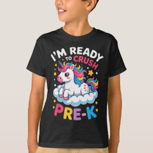 Camiseta Primeiro Dia Do Pré-Escolar Estou Pronto Para Domi