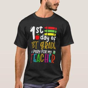 Camiseta Primeiro Dia Do Primeiro Ano Escolar Reze Por Meu