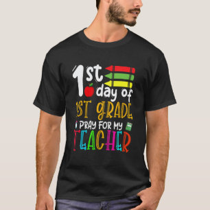 Camiseta Primeiro Dia Do Primeiro Ano Escolar Reze Por Meu