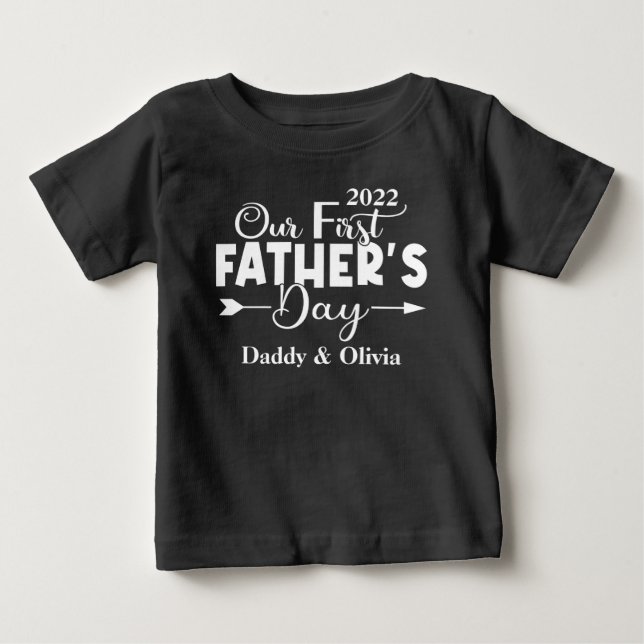 Camiseta Primeiro Dia dos Pais Preto (Frente)