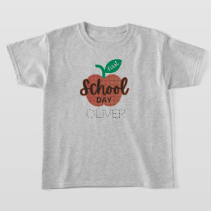 Camiseta Primeiro dia escolar de volta à maçã da escola per