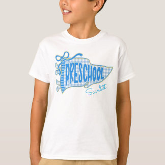 Camiseta Primeiro Dia Personalizado de Pré-Escola Nome do M
