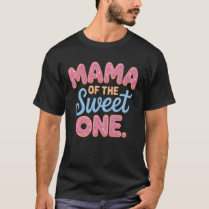 Camiseta Primeiro Donut de Aniversário Mamãe do Doce Um Fam