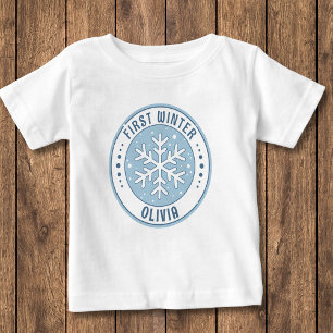 Camiseta Primeiro Floco de Neve de Bebê no Inverno