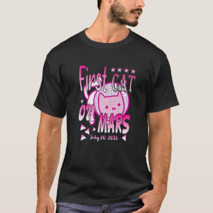 Camiseta Primeiro Gato em Marte Gato Astronauta