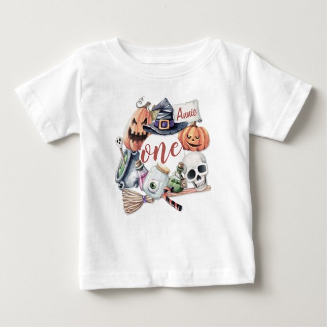 Camiseta Primeiro Halloween de aniversário personalizado |  (Frente)
