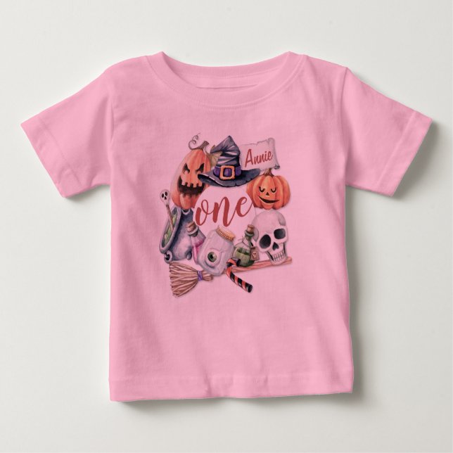 Camiseta Primeiro Halloween de aniversário personalizado |  (Frente)