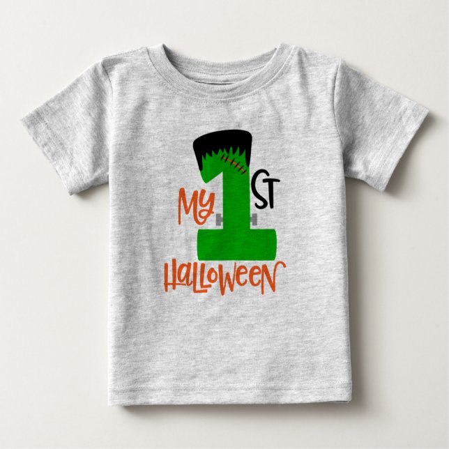 Camiseta Primeiro Halloween Frankenstein Design (Frente)