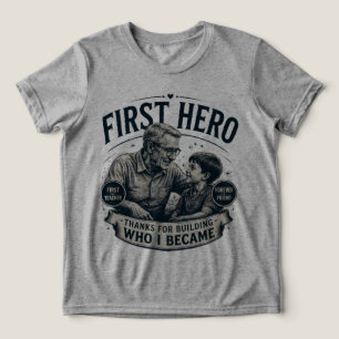 Camiseta Primeiro Herói Amigo Para Sempre Dia dos Pais Vint