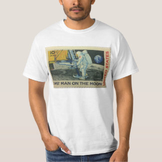Camiseta Primeiro homem na lua - selo velho do vintage